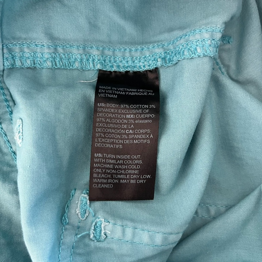 White House Black Market Cargo Pants Women's Size 2 Blue Slim Crop Tactical - Picture 11 of 12